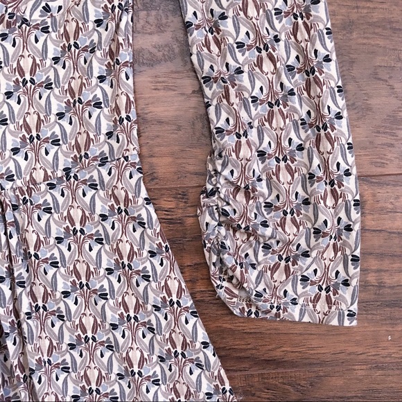 SOLD Peruvian Connection • Lana dress surplice ruched leaf print retro jersey - Picture 7 of 11